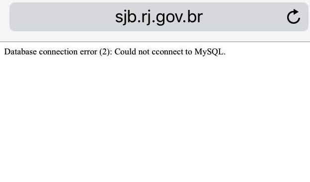 Site da Prefeitura de SJB fora do ar