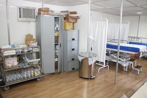 Posto médico na área de shows do Balneário de Atafona