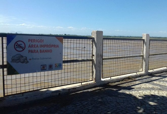 Defesa Civil de SJB alerta sobre perigo de mergulho no Paraíba do Sul