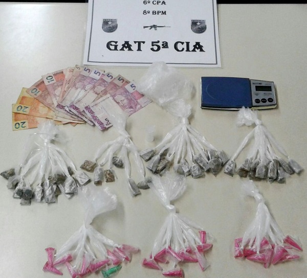 Casal detido com maconha e cocaína em Campo Novo