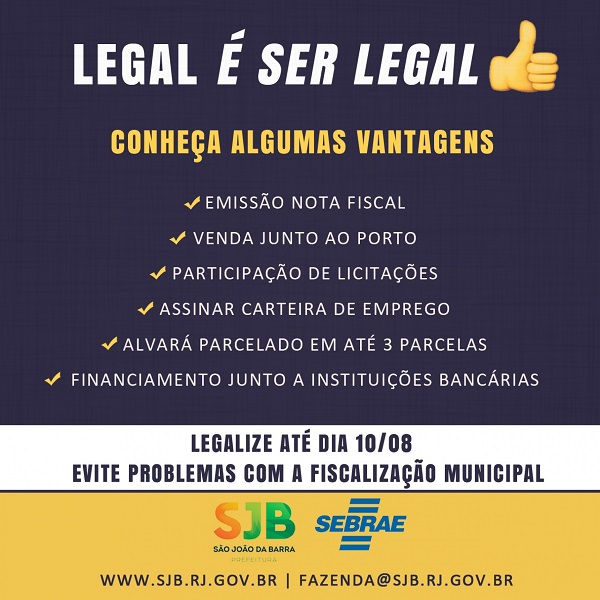 Campanha de legalização de negócios em SJB