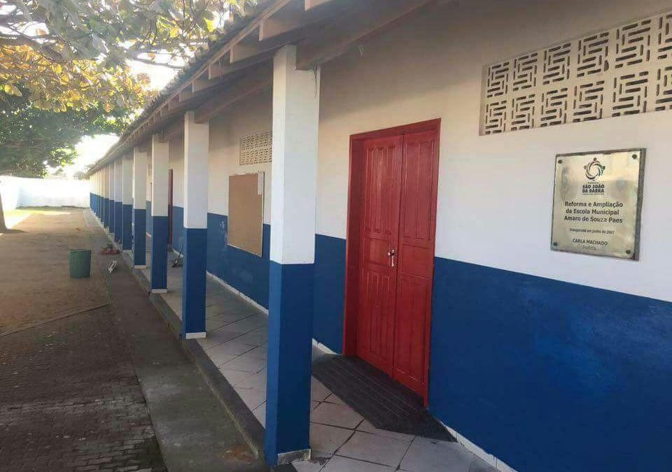 Prefeitura de SJB reforma Escola Municipal em Grussaí
