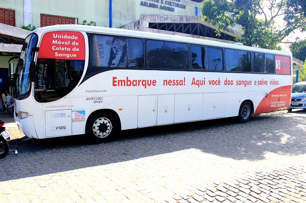 Ônibus do Hemocentro nesta quinta-feira, 6, em São João da Barra