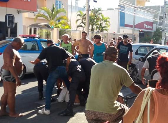 Homem preso no Centro de SJB após atropelar ciclista na Avenida Rotary