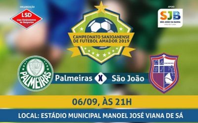 Palmeiras e São João no Campeonato Sanjoanense nesta sexta-feira