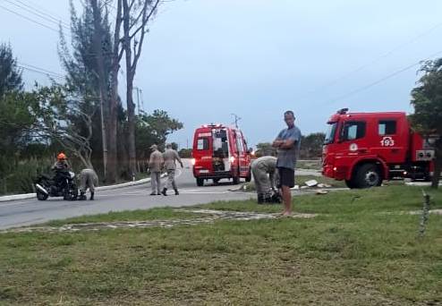 Motociclista ferido após sofrer queda de moto na BR 356, em SJB