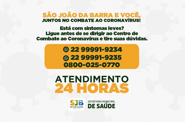 Prefeitura de SJB disponibiliza telefones para informações sobre o coronavírus