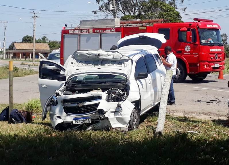 Mulher ferida em acidente em SJB