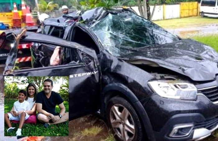 Ex-vereador, Jornalista e filho ficam feridos após acidente na BR 101
