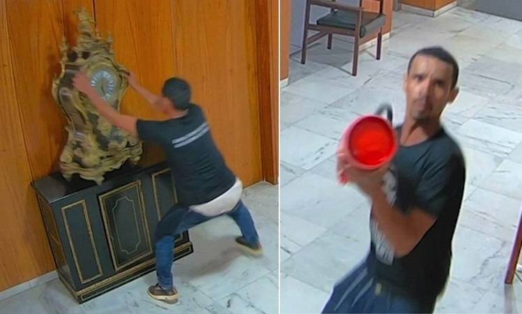 PF prende homem filmado ao destruir relógio no Palácio do Planalto