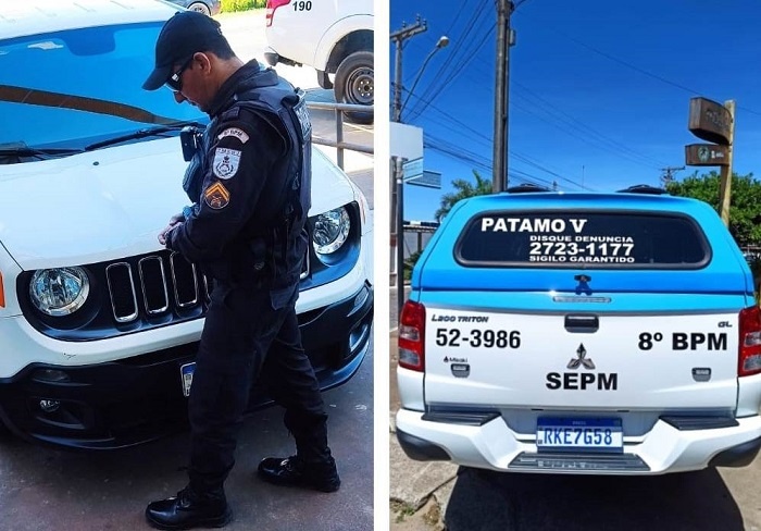 Carro roubado no RJ é recuperado em SJB