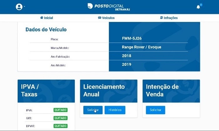 Licenciamento anual de veículos: saiba como solicitar o CRLV pelo posto digital Detran.Rj
