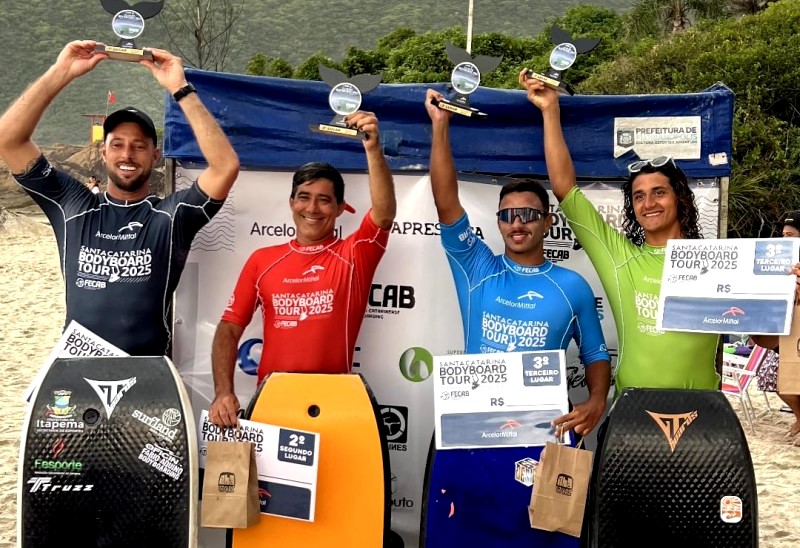 Atletas do bodyboard de SJB premiados em etapa do Circuito Catarinense