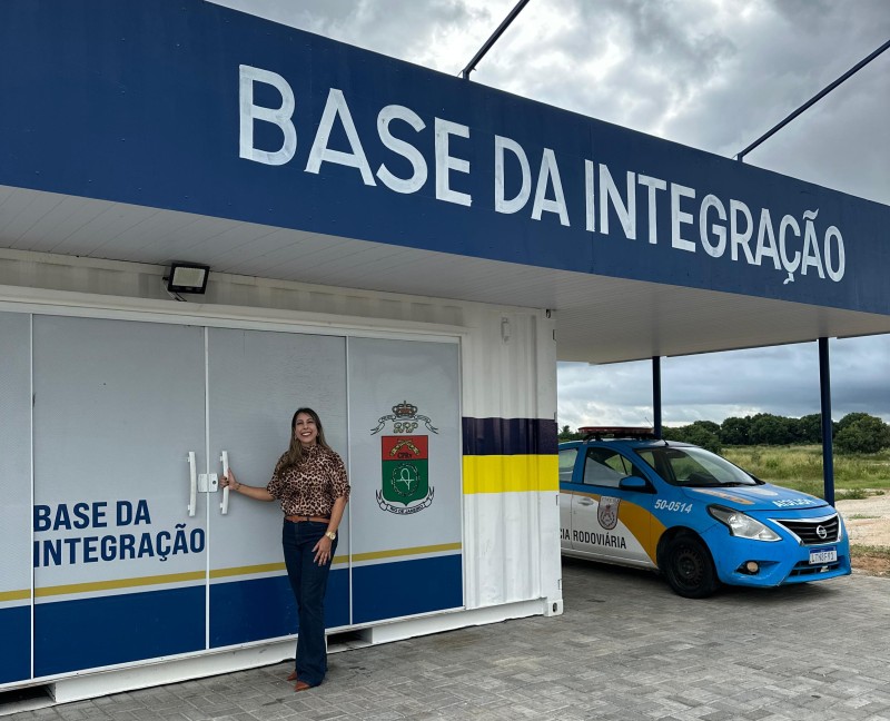 Prefeita de SJB visita Base Integrada de Segurança na Ponte da Integração