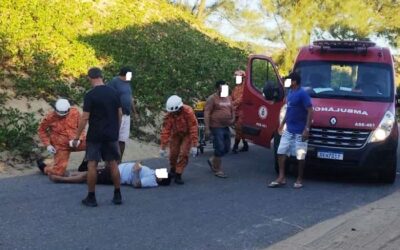 Vídeo – Acidente deixa motociclista ferido em São João da Barra