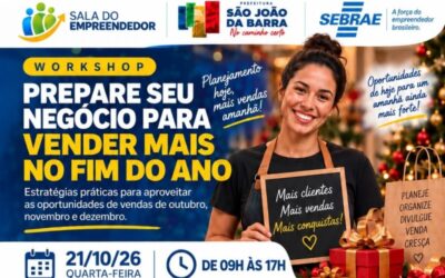 Workshop voltado a vendas de fim e ano acontece nesta quarta-feira em SJB