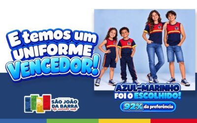 População escolhe azul-marinho como novo uniforme da rede municipal de ensino em SJB